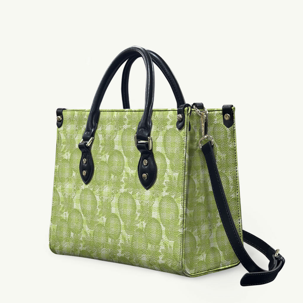 Omaomao Hawaii Breadfruit Palaka Motifs Leather Bag