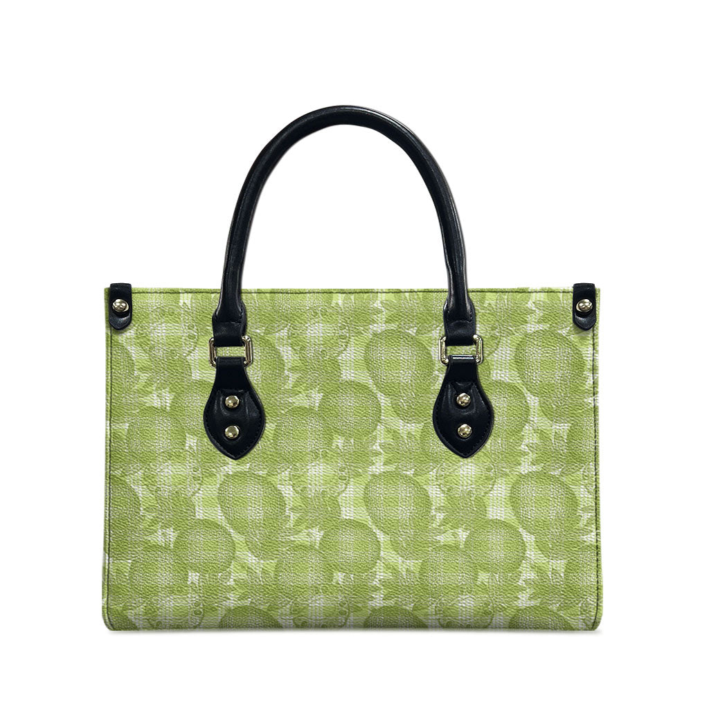 Omaomao Hawaii Breadfruit Palaka Motifs Leather Bag