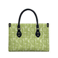 Omaomao Hawaii Breadfruit Palaka Motifs Leather Bag