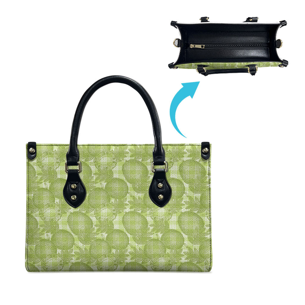 Omaomao Hawaii Breadfruit Palaka Motifs Leather Bag