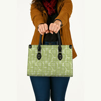Omaomao Hawaii Breadfruit Palaka Motifs Leather Bag