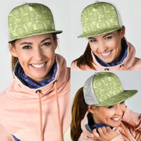 Omaomao Hawaii Breadfruit Palaka Motifs Mesh Trucker Cap
