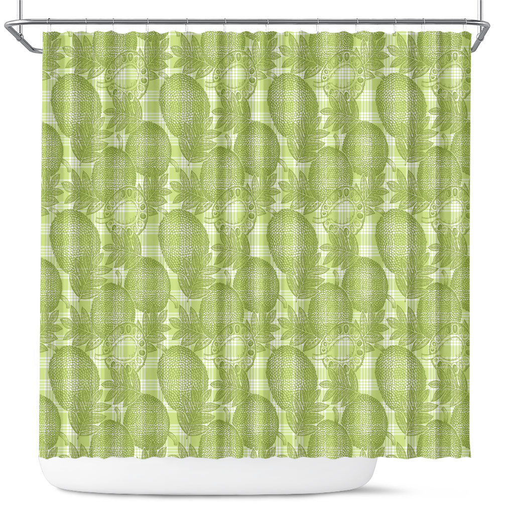 Omaomao Hawaii Breadfruit Palaka Motifs Shower Curtain