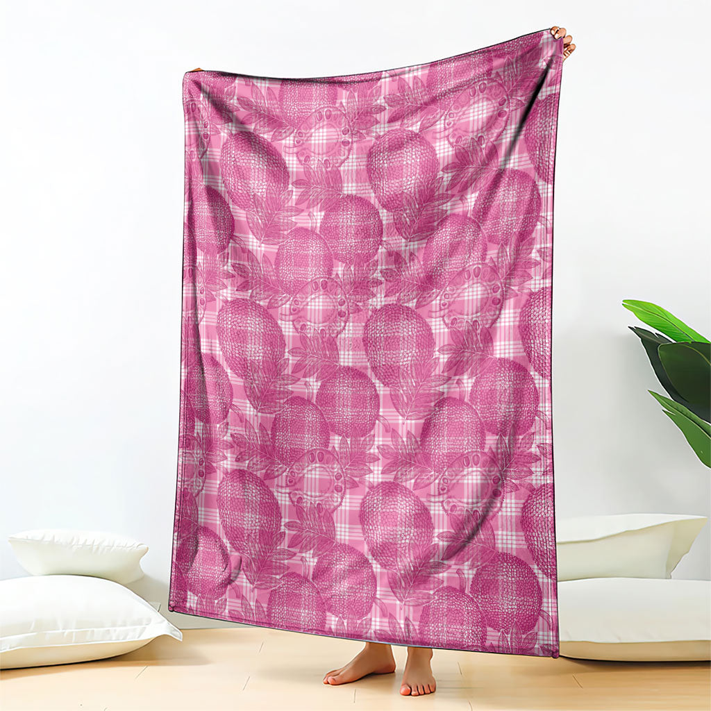 Alaka Hawaii Breadfruit Palaka Motifs Blanket
