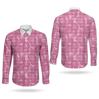 Alaka Hawaii Breadfruit Palaka Motifs Couples Matching Off Shoulder Maxi Dress and Long Sleeve Button Shirt LT14 - Polynesian Pride