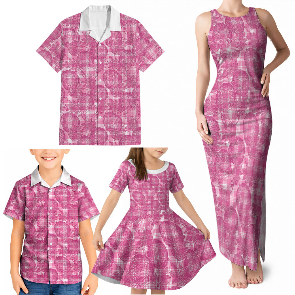 Alaka Hawaii Breadfruit Palaka Motifs Family Matching Tank Maxi Dress and Hawaiian Shirt LT14 - Polynesian Pride