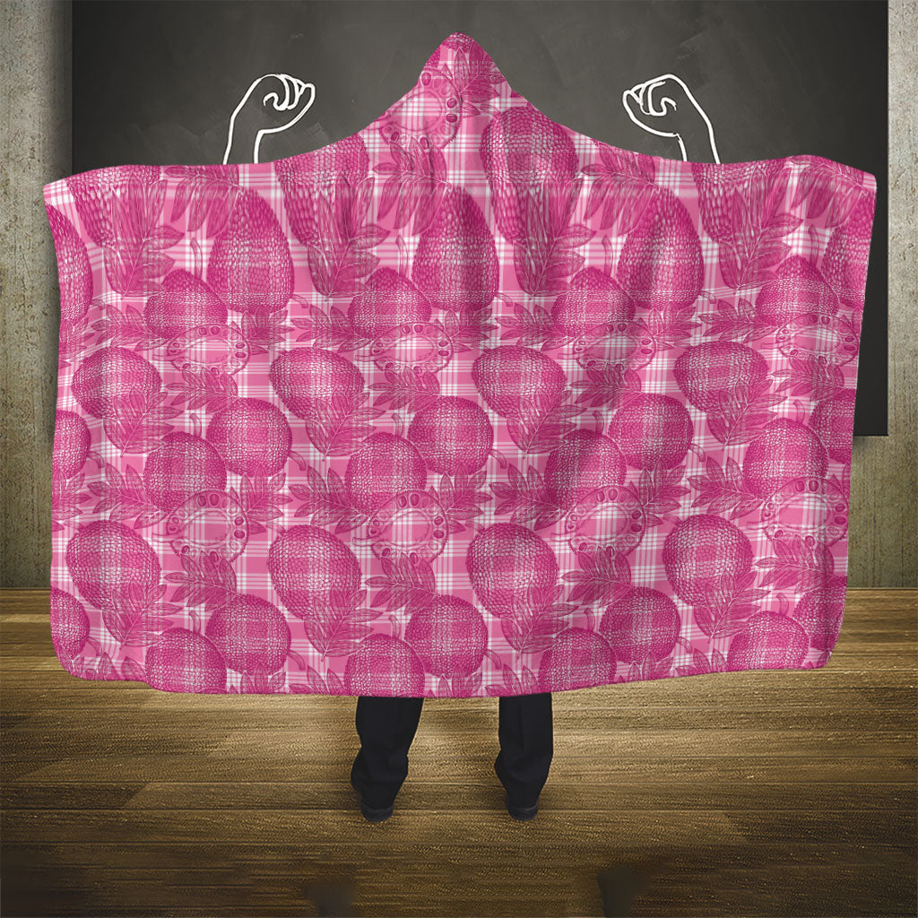 Alaka Hawaii Breadfruit Palaka Motifs Hooded Blanket