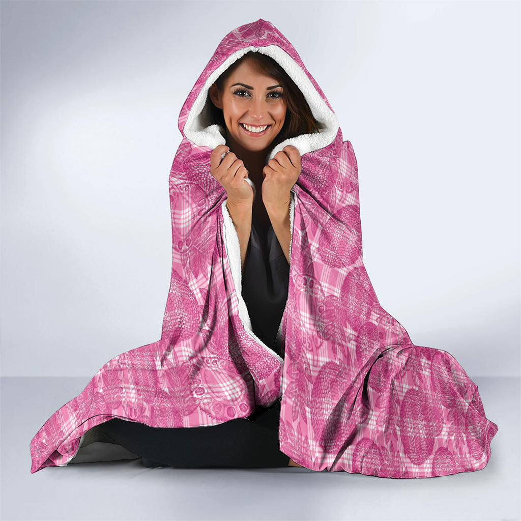 Alaka Hawaii Breadfruit Palaka Motifs Hooded Blanket