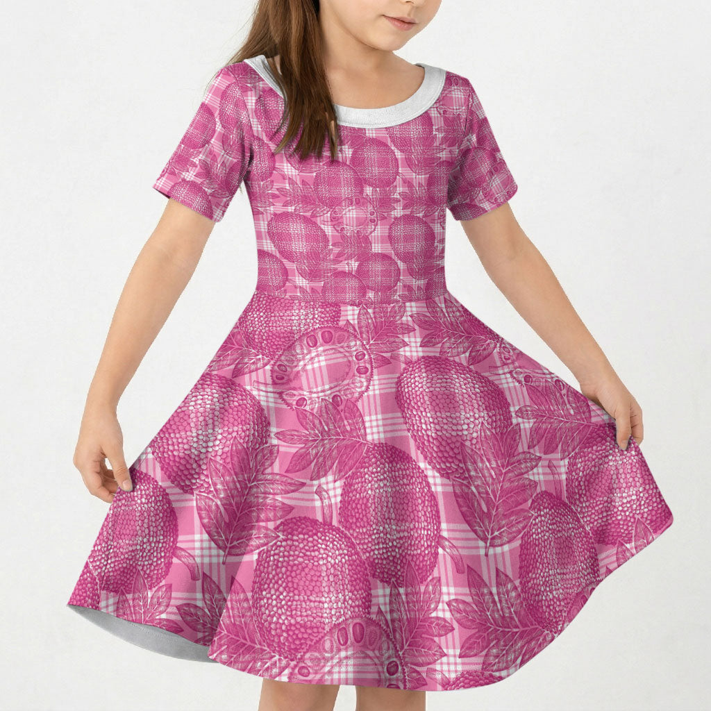 Alaka Hawaii Breadfruit Palaka Motifs Kid Short Sleeve Dress
