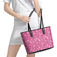 Alaka Hawaii Breadfruit Palaka Motifs Leather Tote Bag