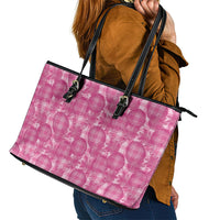 Alaka Hawaii Breadfruit Palaka Motifs Leather Tote Bag
