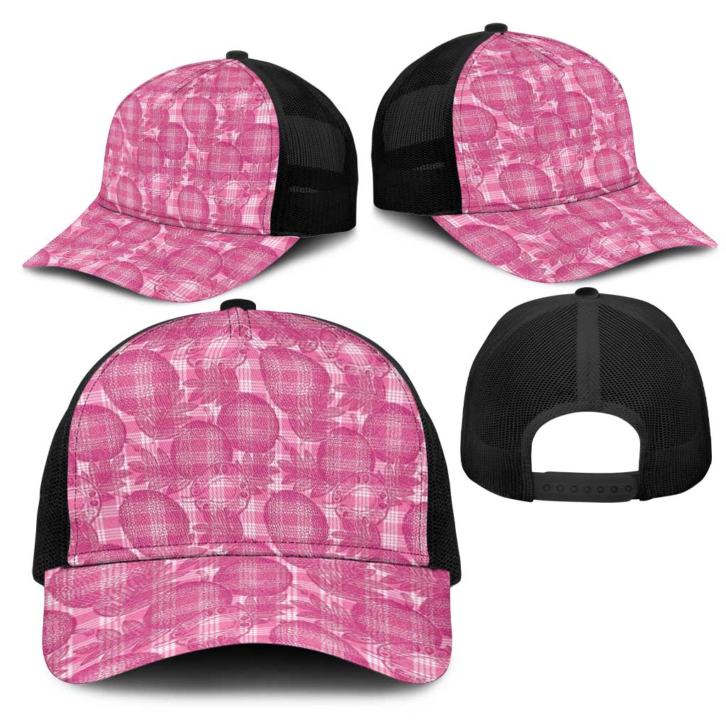 Alaka Hawaii Breadfruit Palaka Motifs Mesh Trucker Cap