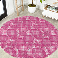 Alaka Hawaii Breadfruit Palaka Motifs Round Carpet