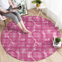 Alaka Hawaii Breadfruit Palaka Motifs Round Carpet