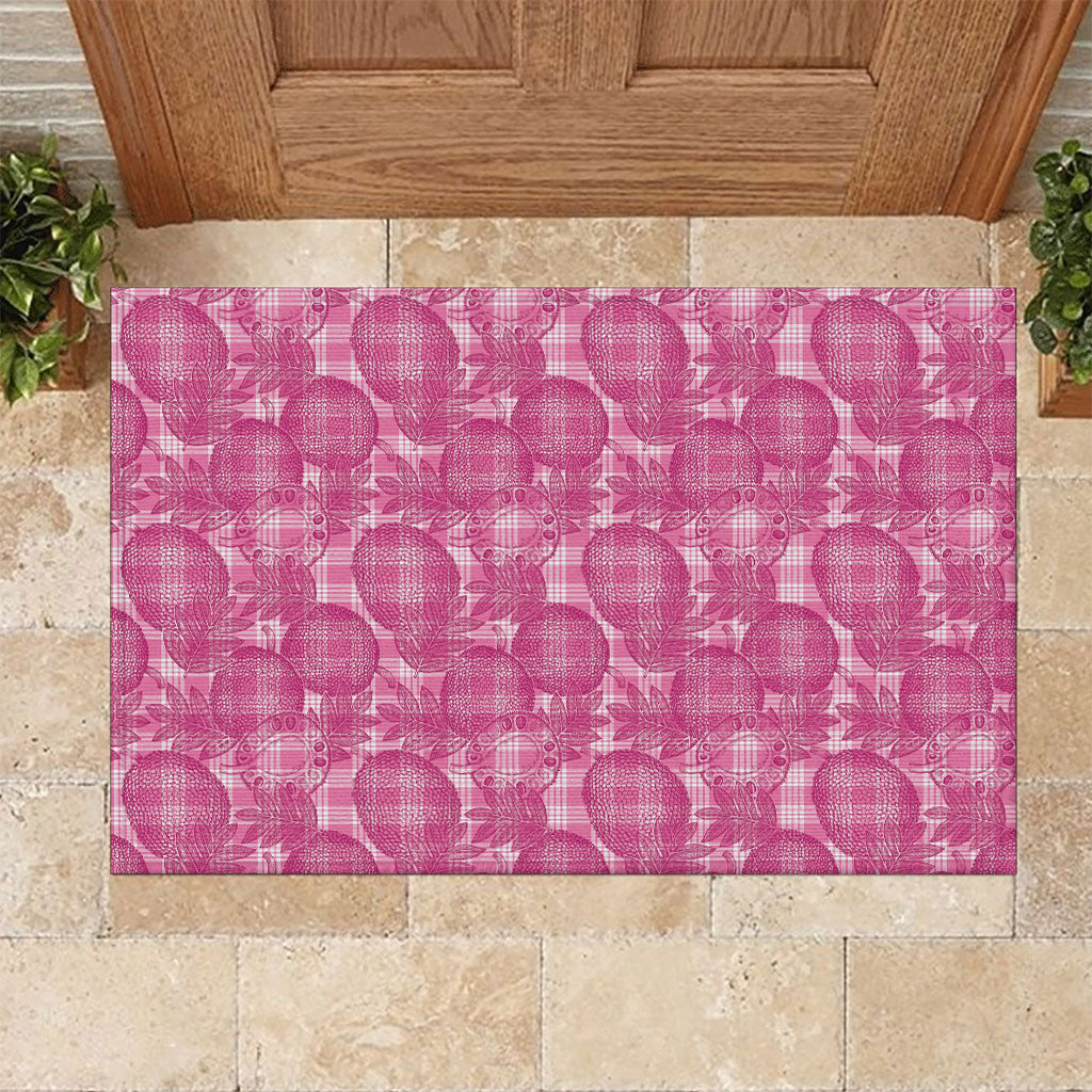 Alaka Hawaii Breadfruit Palaka Motifs Rubber Doormat