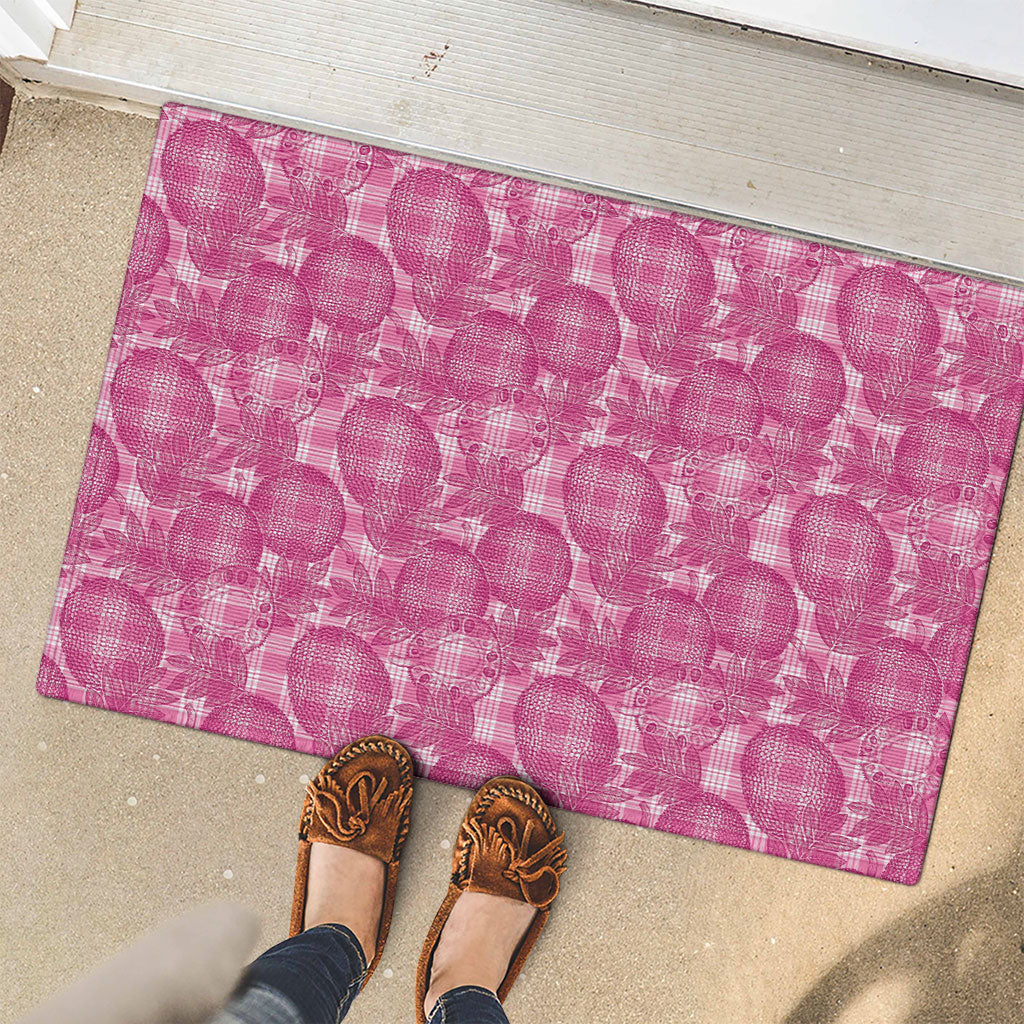 Alaka Hawaii Breadfruit Palaka Motifs Rubber Doormat