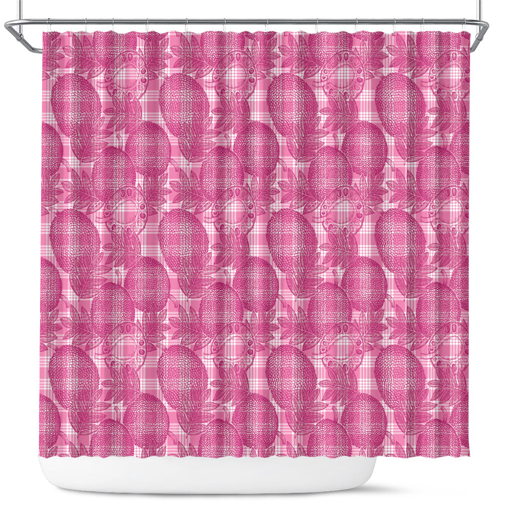 Alaka Hawaii Breadfruit Palaka Motifs Shower Curtain