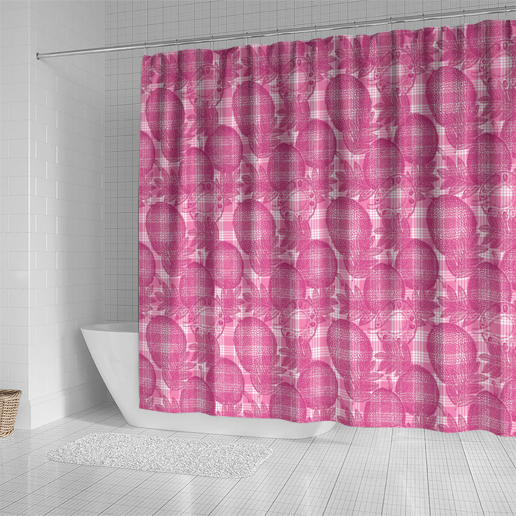 Alaka Hawaii Breadfruit Palaka Motifs Shower Curtain