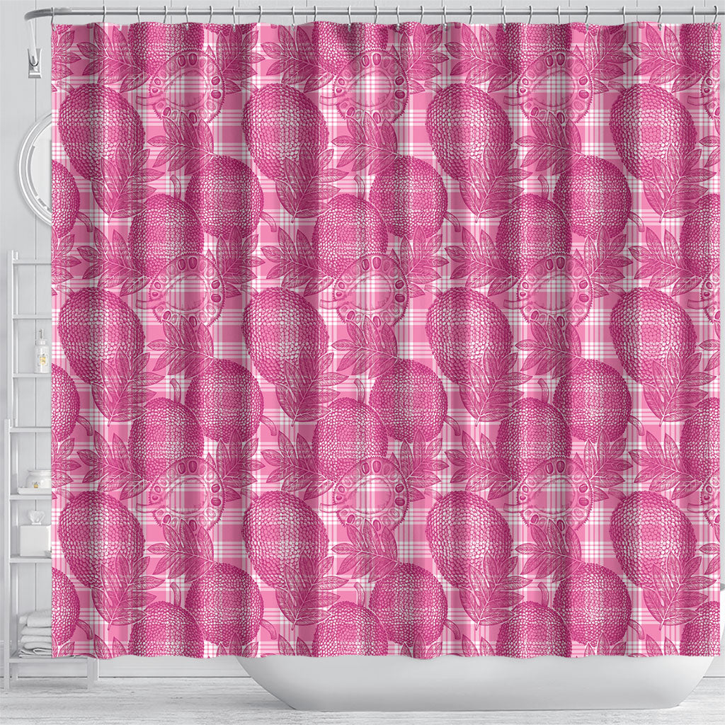 Alaka Hawaii Breadfruit Palaka Motifs Shower Curtain