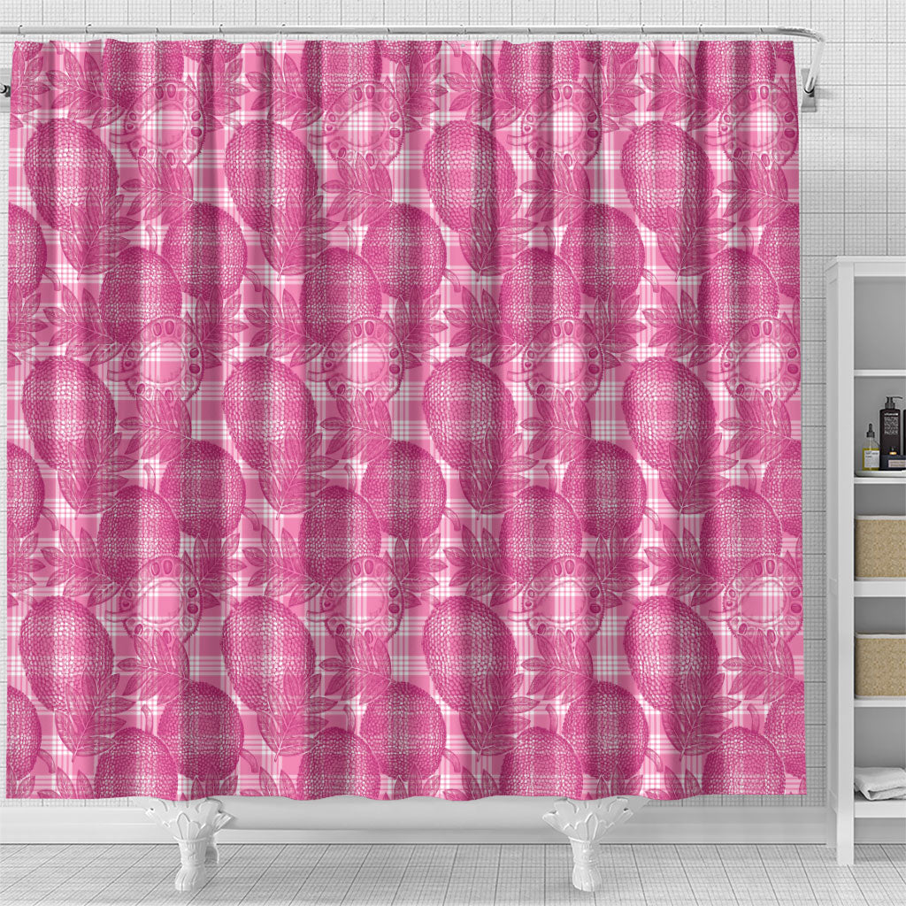Alaka Hawaii Breadfruit Palaka Motifs Shower Curtain