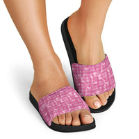 Alaka Hawaii Breadfruit Palaka Motifs Slide Sandals