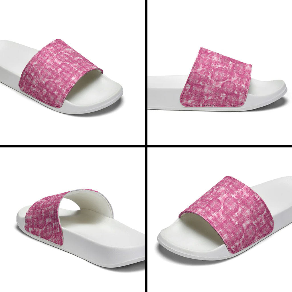 Alaka Hawaii Breadfruit Palaka Motifs Slide Sandals