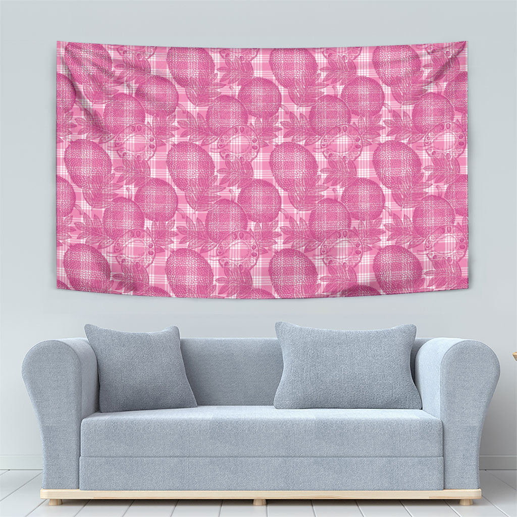 Alaka Hawaii Breadfruit Palaka Motifs Tapestry