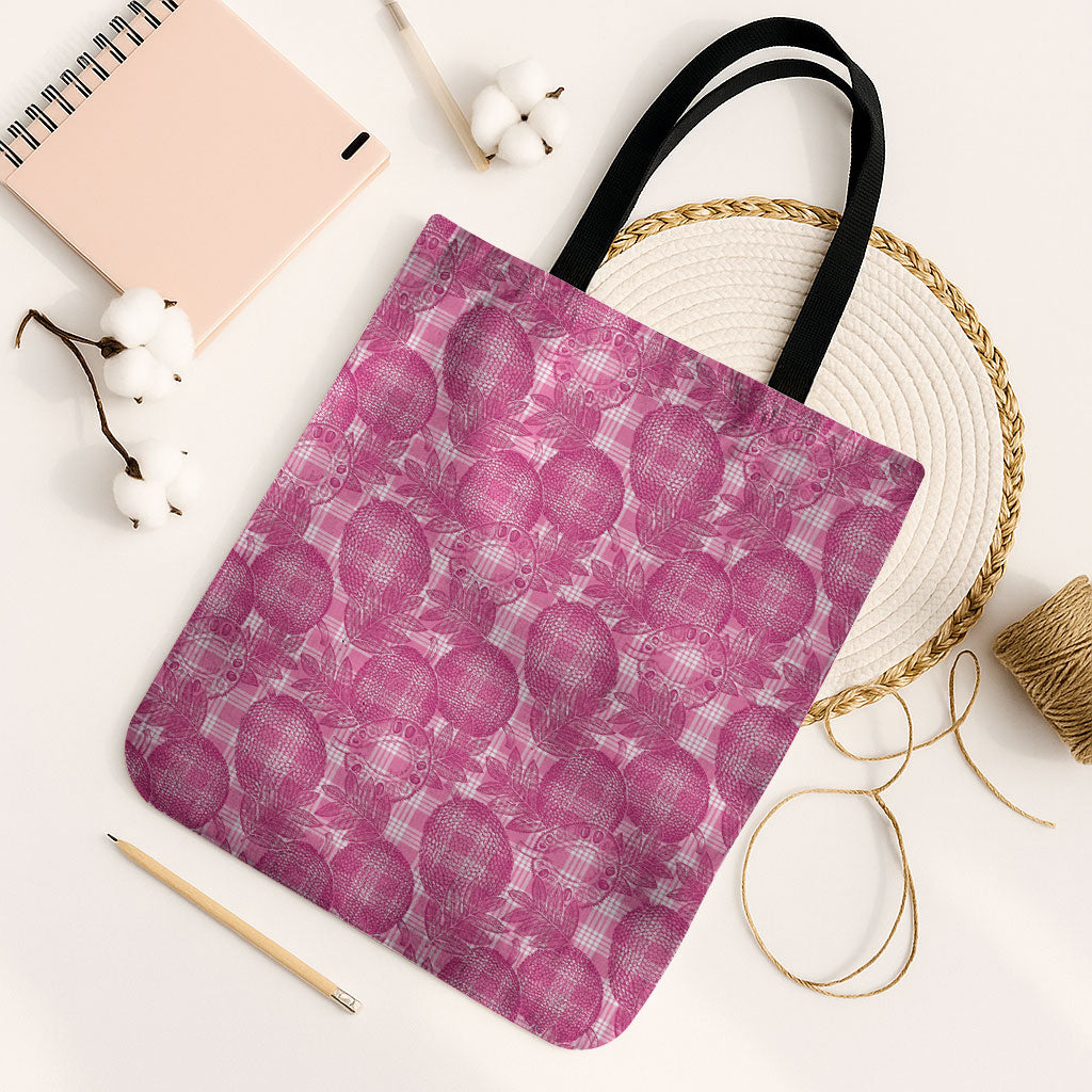 Alaka Hawaii Breadfruit Palaka Motifs Tote Bag