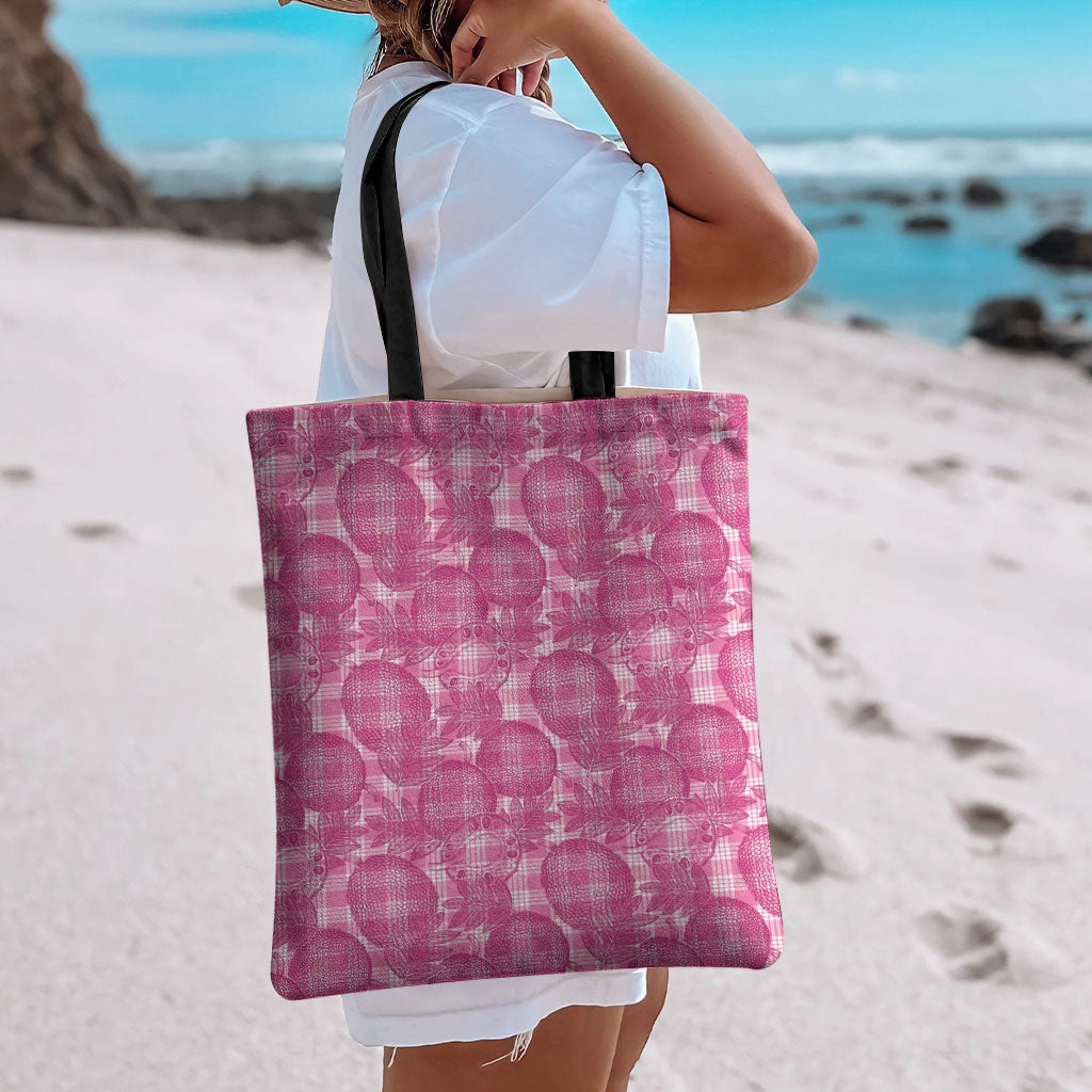 Alaka Hawaii Breadfruit Palaka Motifs Tote Bag