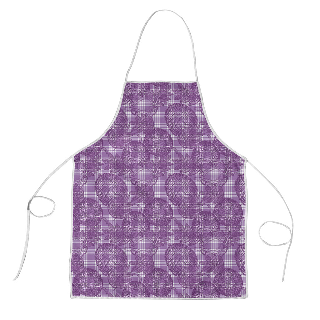 Poni Hawaii Breadfruit Palaka Motifs Apron LT14 Purple - Polynesian Pride