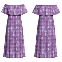 Poni Hawaii Breadfruit Palaka Motifs Couples Matching Off Shoulder Maxi Dress and Hawaiian Shirt LT14 - Polynesian Pride