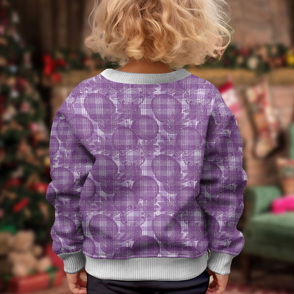 Poni Hawaii Breadfruit Palaka Motifs Kid Ugly Christmas Sweater