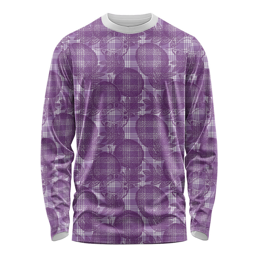 Poni Hawaii Breadfruit Palaka Motifs Long Sleeve Shirt