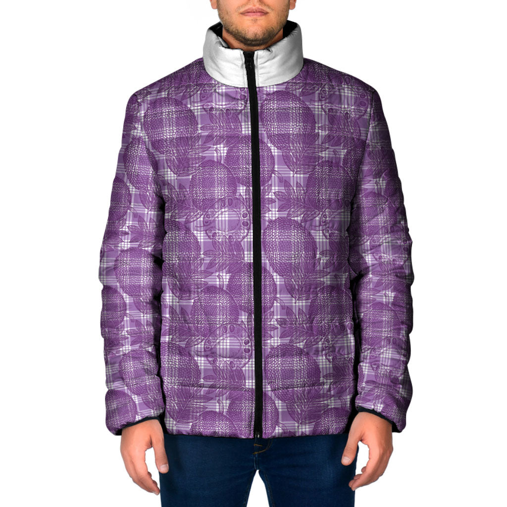 Poni Hawaii Breadfruit Palaka Motifs Padded Jacket LT14 Men Purple - Polynesian Pride