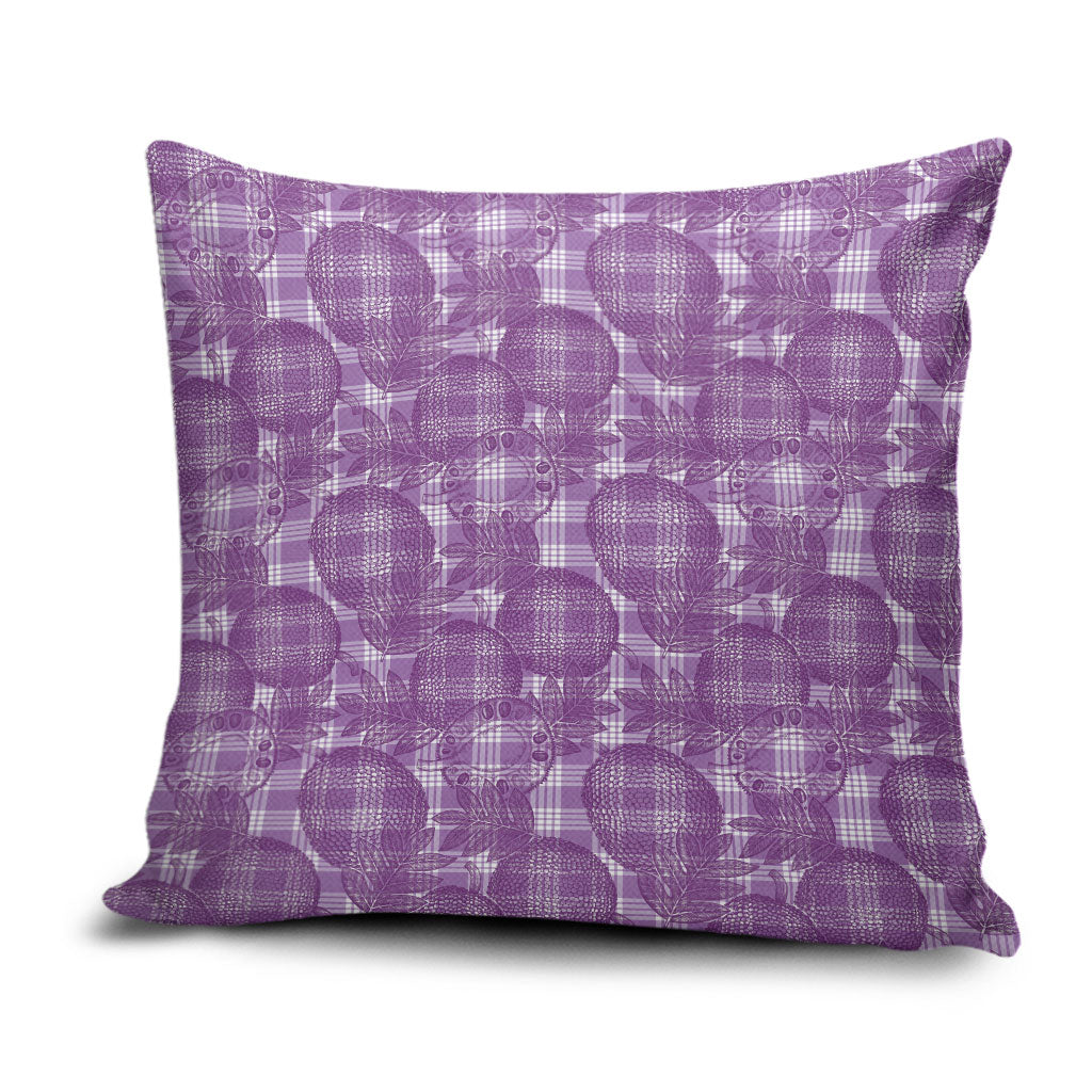 Poni Hawaii Breadfruit Palaka Motifs Pillow Cover LT14 Purple - Polynesian Pride
