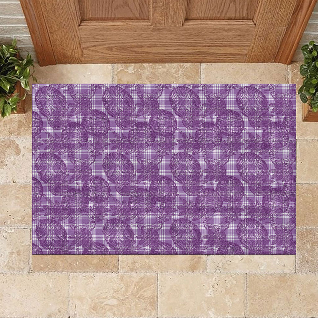 Poni Hawaii Breadfruit Palaka Motifs Rubber Doormat