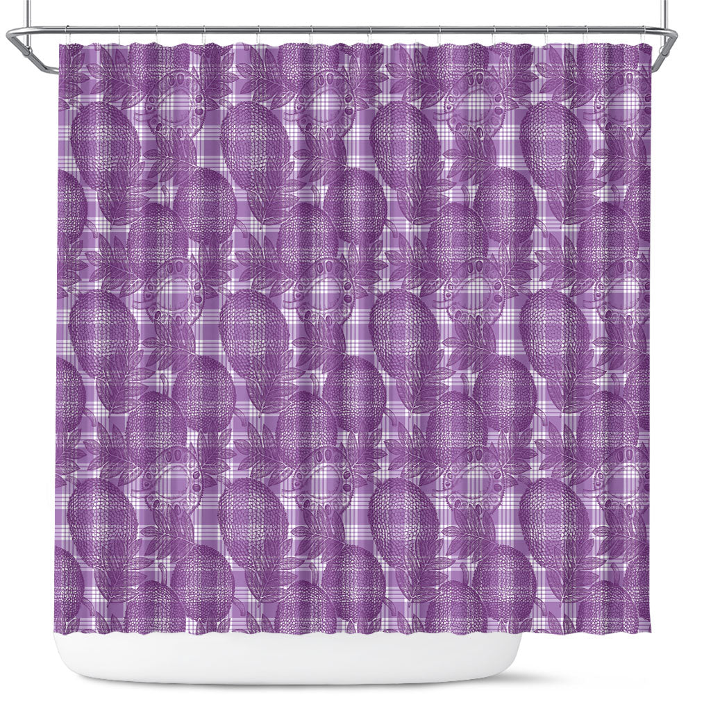 Poni Hawaii Breadfruit Palaka Motifs Shower Curtain