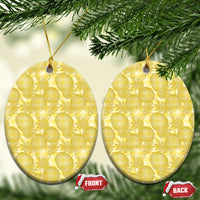 Melemele Hawaii Breadfruit Palaka Motifs Ceramic Ornament