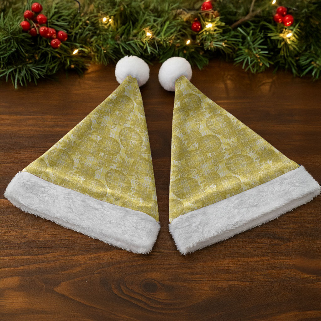 Melemele Hawaii Breadfruit Palaka Motifs Christmas Santa Hat