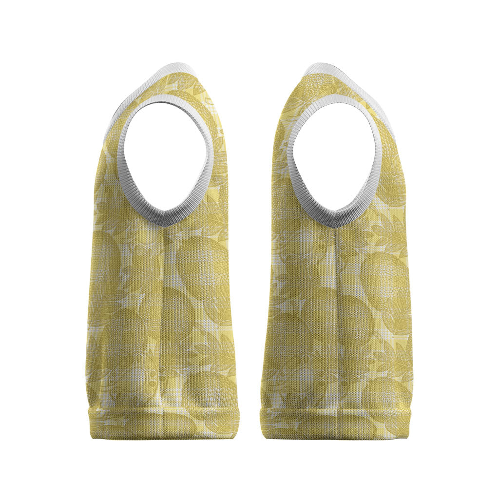 Melemele Hawaii Breadfruit Palaka Motifs Christmas Knitted V-Neck Vest