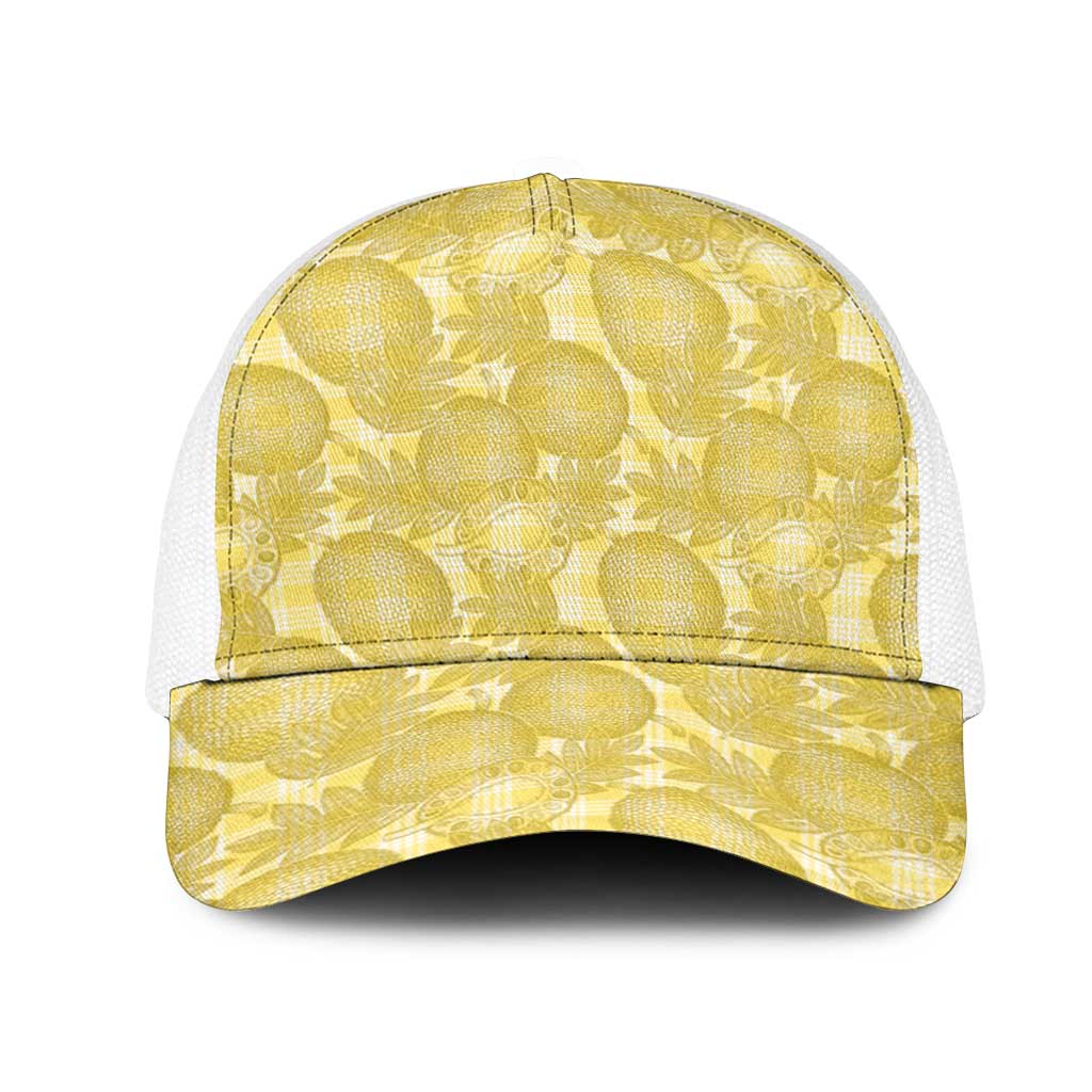 Melemele Hawaii Breadfruit Palaka Motifs Mesh Trucker Cap