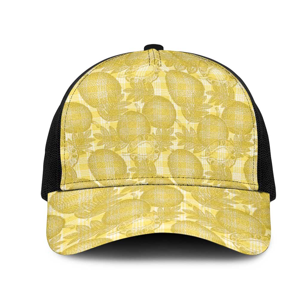 Melemele Hawaii Breadfruit Palaka Motifs Mesh Trucker Cap