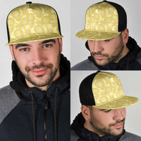 Melemele Hawaii Breadfruit Palaka Motifs Mesh Trucker Cap