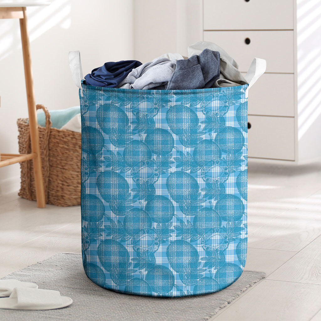 Polu Hawaii Breadfruit Palaka Motifs Laundry Basket LT14 Blue - Polynesian Pride
