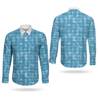 Polu Hawaii Breadfruit Palaka Motifs Couples Matching Long Sleeve Bodycon Dress and Long Sleeve Button Shirt LT14 - Polynesian Pride