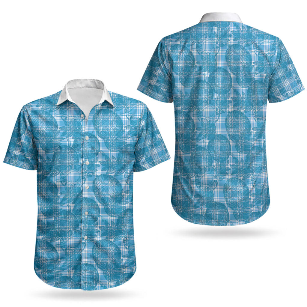 Polu Hawaii Breadfruit Palaka Motifs Couples Matching Puletasi and Hawaiian Shirt LT14 - Polynesian Pride