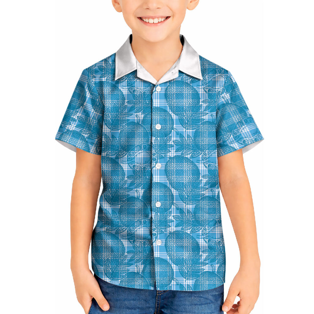 Polu Hawaii Breadfruit Palaka Motifs Kid Hawaiian Shirt