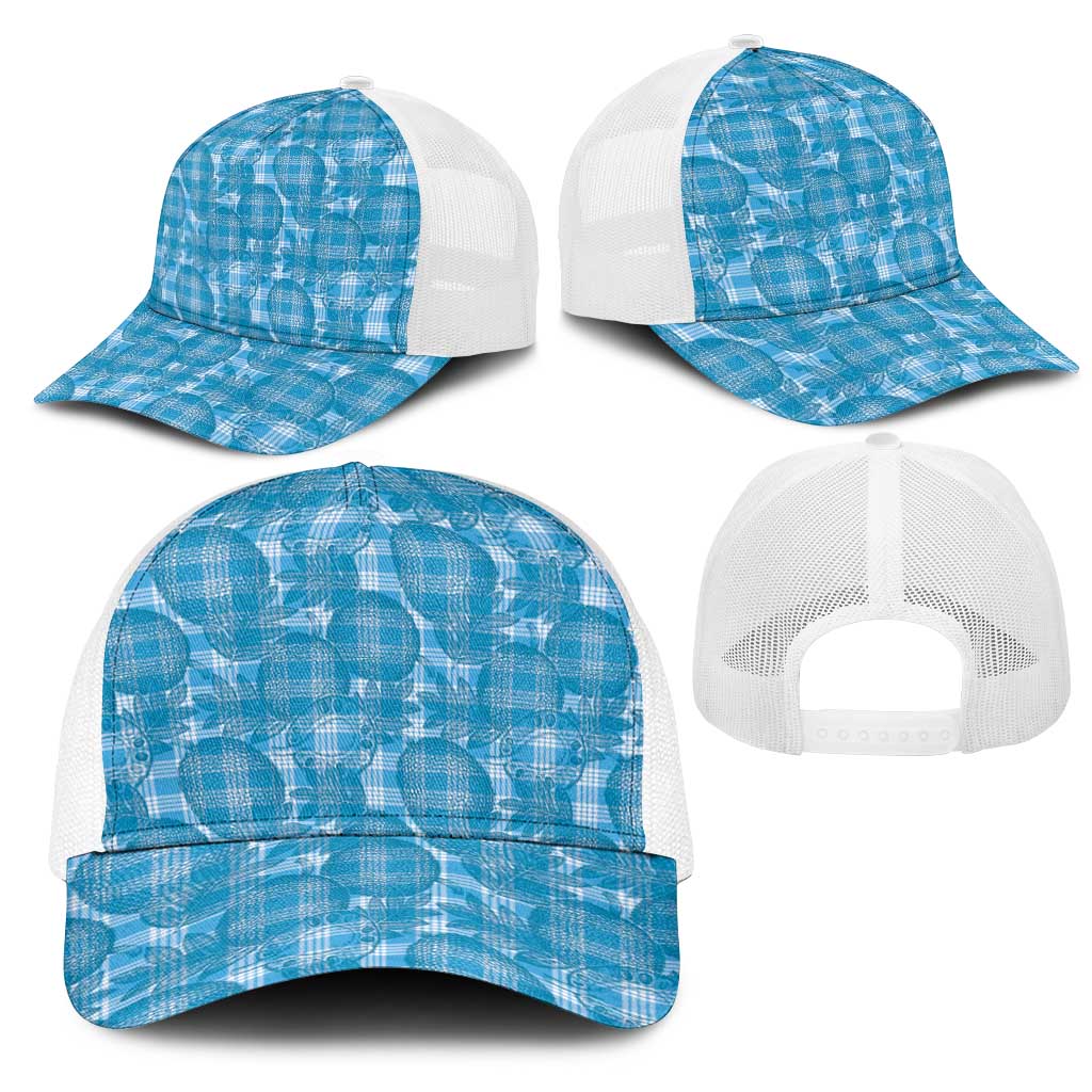 Polu Hawaii Breadfruit Palaka Motifs Mesh Trucker Cap