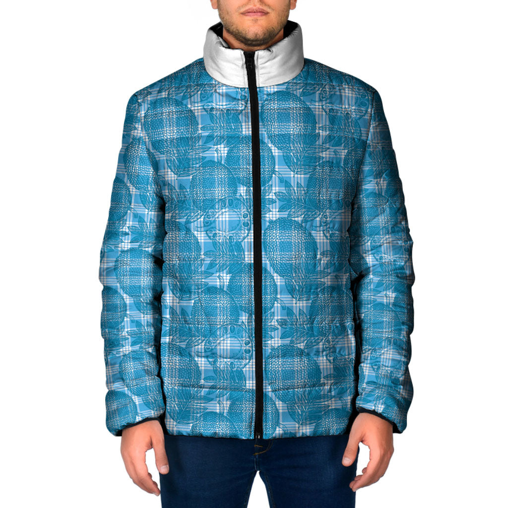 Polu Hawaii Breadfruit Palaka Motifs Padded Jacket LT14 Men Blue - Polynesian Pride