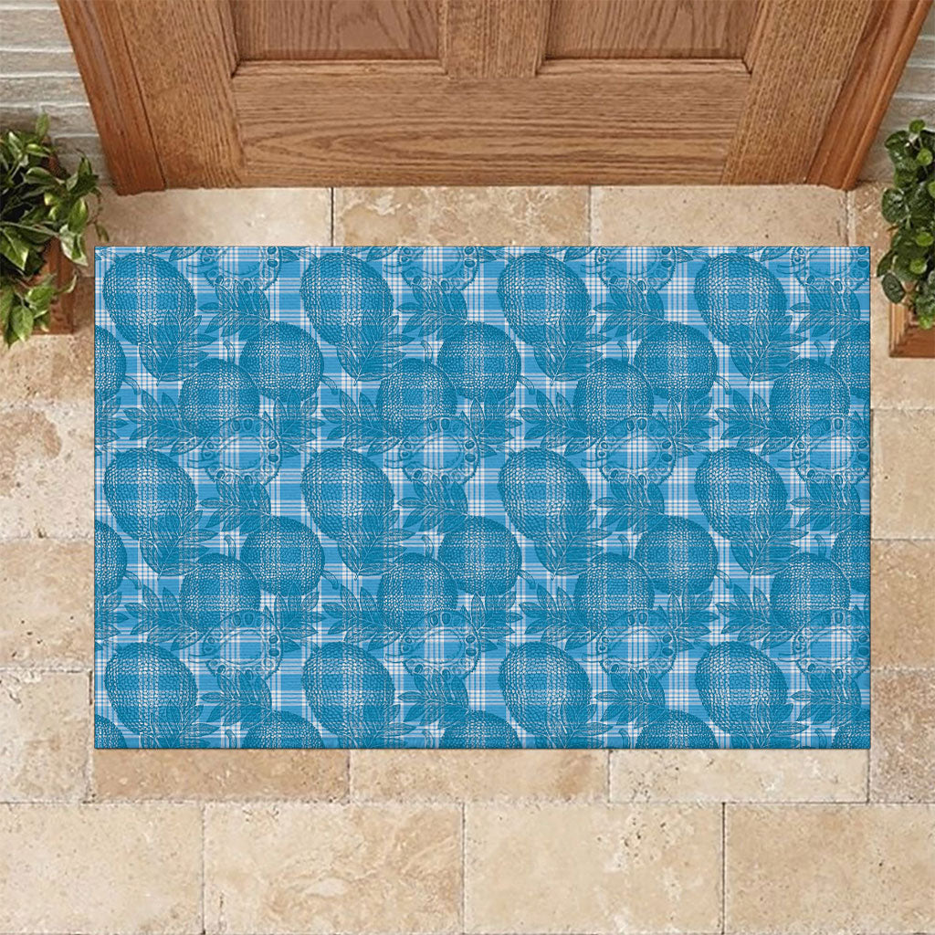 Polu Hawaii Breadfruit Palaka Motifs Rubber Doormat